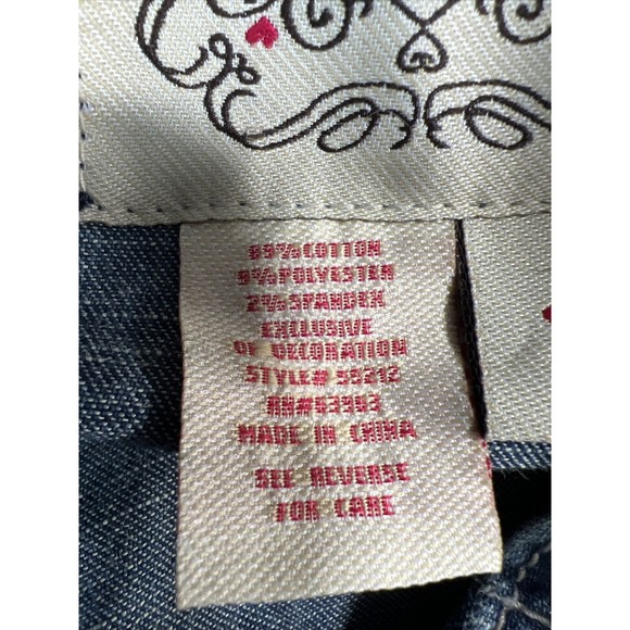 Brighton Embroidered Button Jean Follow Your Heart Denim Jacket Dallas TX Small - Picture 8 of 15